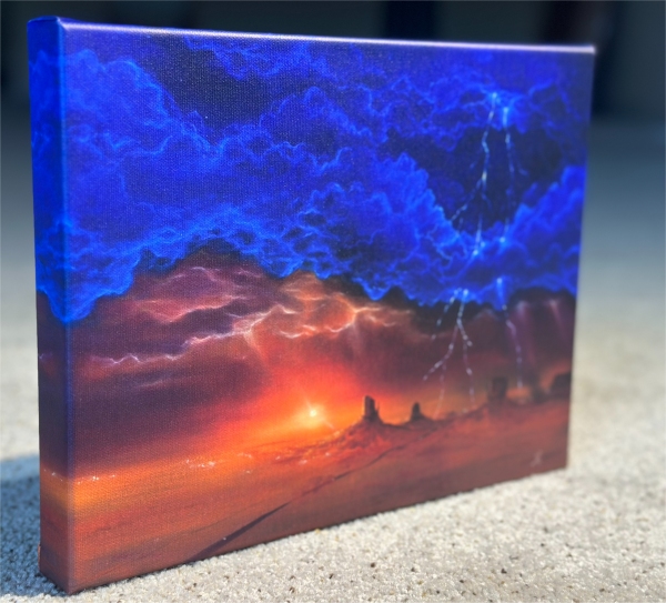 mini canvas gallery wrap of the original oil-on-canvas by Lauryn Squyres titled Forecast: 95 and a Chance of Storm.